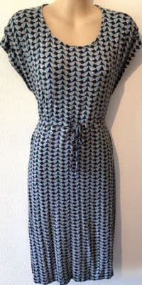 JOJO MAMAN BEBE GEO TEAL PRINT SIDE NURSING DRESS BNWT SIZE S 10/12