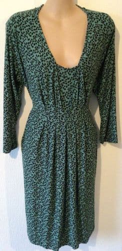 JOJO MAMAN BEBE GREEN/BLACK MATERNITY/NURSING DRESS SIZE L 16/18