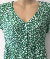 JOJO MAMAN BEBE GREEN FLORAL BLOUSE TOP SIZE M 12-14