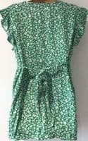 JOJO MAMAN BEBE GREEN FLORAL BLOUSE TOP SIZE M 12-14