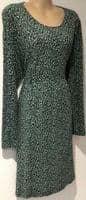 JOJO MAMAN BEBE GREEN LEOPARD ZIP MIDI DRESS SIZE L 16/18