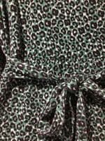 JOJO MAMAN BEBE GREEN LEOPARD ZIP MIDI DRESS SIZE L 16/18