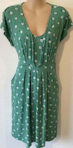 JOJO MAMAN BEBE GREEN SPOTTY/FLORAL MATERNITY/NURSING DRESS BNWT L 16/18