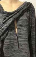 JOJO MAMAN BEBE GREY MARL KNIT NURSING JUMPER TOP L 14-16