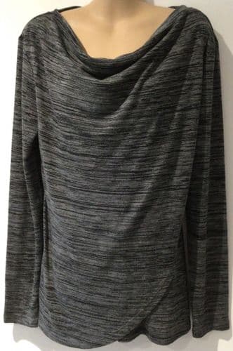 JOJO MAMAN BEBE GREY MARL KNIT NURSING JUMPER TOP L 14-16