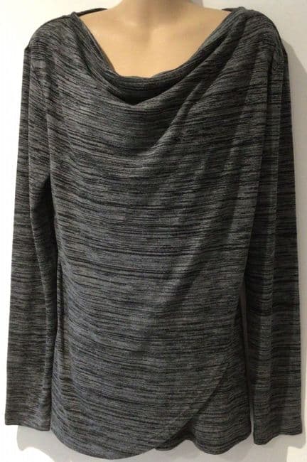 JOJO MAMAN BEBE GREY MARL KNIT NURSING JUMPER TOP L 14-16