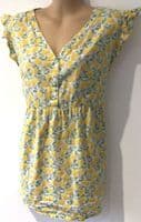JOJO MAMAN BEBE LEMON PRINT BLOUSE TOP SIZE L 16-18