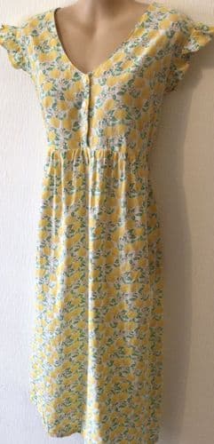 JOJO MAMAN BEBE LEMON PRINT MATERNITY & NURSING DRESS SIZE L 16-18