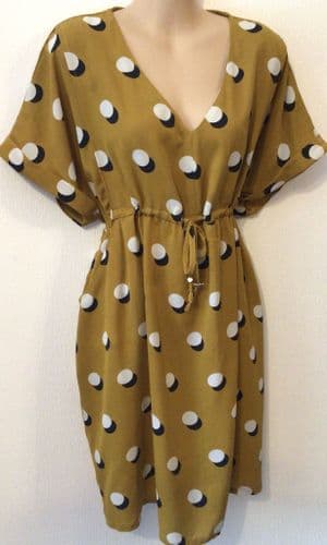 JOJO MAMAN BEBE MUSTARD DRAWSTRING MATERNITY/NURSING TUNIC DRESS BNWT SIZE L 16/18