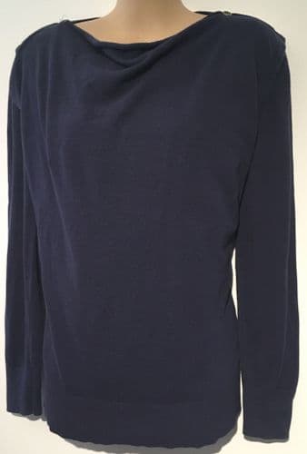 JOJO MAMAN BEBE NAVY BLUE KNIT NURSING JUMPER TOP SIZE M 12/14