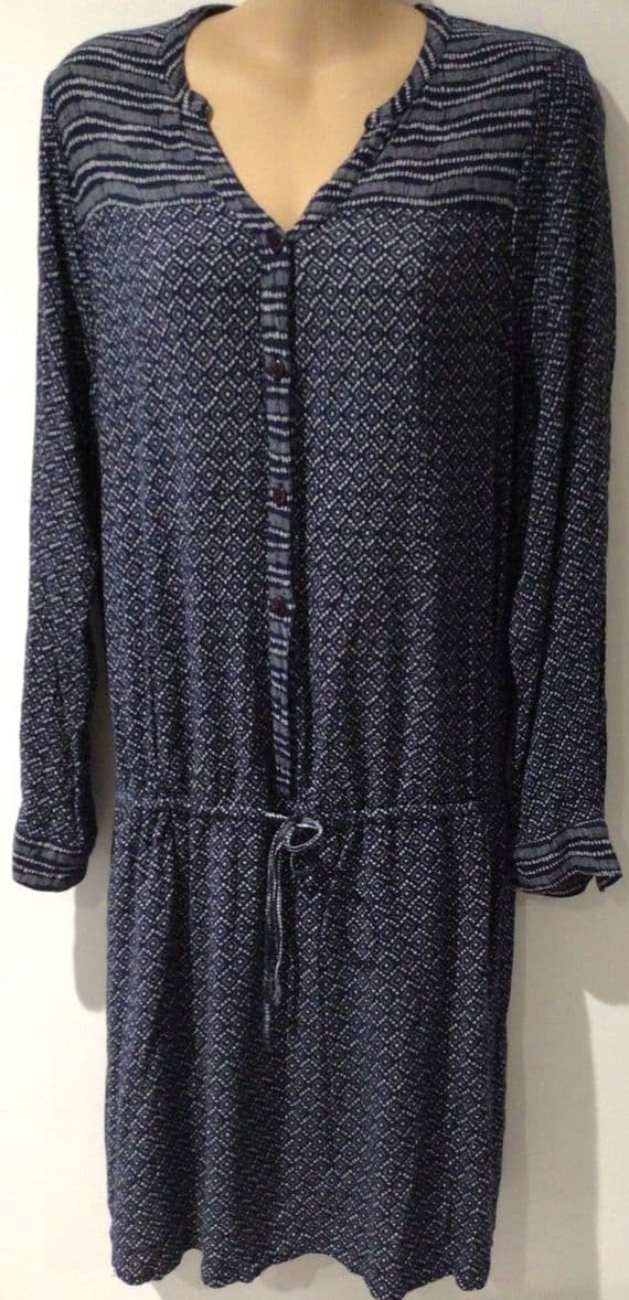 JOJO MAMAN BEBE NAVY BUTTON DROP WAIST TUNIC DRESS SIZE 10/12