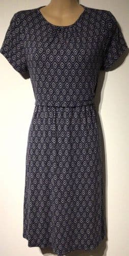 JOJO MAMAN BEBE NAVY DIAMOND PRINT TUNIC NURSING DRESS SIZE L 16/18