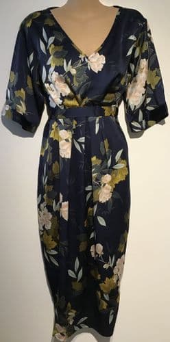JOJO MAMAN BEBE NAVY FLORAL OCCASION MATERNITY/NURSING DRESS SIZE 16