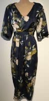 JOJO MAMAN BEBE NAVY FLOWER OCCASION MATERNITY & NURSING DRESS SIZE 16