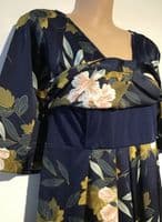 JOJO MAMAN BEBE NAVY FLOWER OCCASION MATERNITY & NURSING DRESS SIZE 16