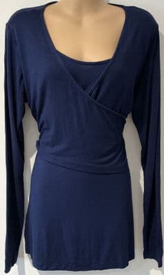 JOJO MAMAN BEBE NAVY LONG SLEEVED NURSING TOP SIZE L 14-16