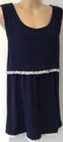 JOJO MAMAN BEBE NAVY PYJAMA VEST TOP SIZE L 16-18