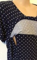 JOJO MAMAN BEBE NAVY SPOT KEYHOLE MATERNITY/NURSING JERSEY DRESS BNWT SIZE L 16/18