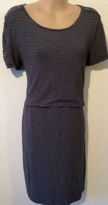 JOJO MAMAN BEBE NAVY STRIPE TUNIC NURSING DRESS SIZE M 12/14