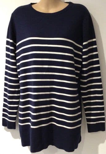 JOJO MAMAN BEBE NAVY STRIPED SIDE POPPER KNIT NURSING JUMPER SIZE M 12/14