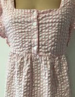 JOJO MAMAN BEBE PALE PINK GINGHAM FRILL BLOUSE TOP SIZE L 14/16