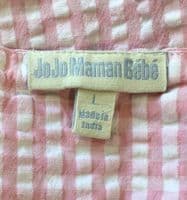 JOJO MAMAN BEBE PALE PINK GINGHAM FRILL BLOUSE TOP SIZE L 14/16