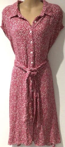 JOJO MAMAN BEBE PINK LEOPARD TIE MATERNITY & NURSING DRESS SIZE L 16/18