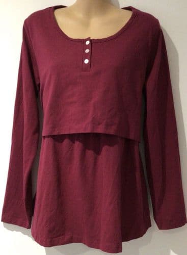 JOJO MAMAN BEBE RASPBERRY PINK LONG SLEEVE PYJAMA TOP SIZE L 14/16