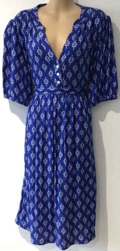 JOJO MAMAN BEBE ROYAL BLUE SHIRT DRESS SIZE M 12/14