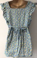 JOJO MAMAN BEBE TEAL LEMON PRINT BLOUSE TOP SIZE L 16-18