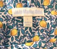 JOJO MAMAN BEBE TEAL LEMON PRINT BLOUSE TOP SIZE L 16-18