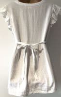JOJO MAMAN BEBE WHITE BRODERIE SLEEVE BLOUSE TOP SIZE M 12-14