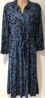 JOULES BLUE FLORAL BUTTON MIDI SHIRT DRESS SIZE 10