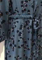 JOULES BLUE FLORAL BUTTON MIDI SHIRT DRESS SIZE 10