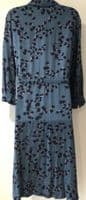 JOULES BLUE FLORAL BUTTON MIDI SHIRT DRESS SIZE 10