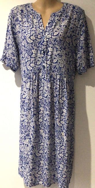 JOULES ELLA BLUE FLORAL BUTTON TEA DRESS WITH POCKETS BNWT SIZE 14