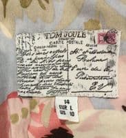 JOULES GREY COTTON WRAP FLORAL DRESS SIZE 14