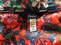 JOULES RED SOPHIA NEEDLECORD FLORAL PRINT BUTTON TEA DRESS SIZE 12