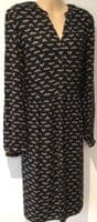 JOULES SOPHIA BLACK BEE PRINT BUTTON SHIRT DRESS SIZE 12