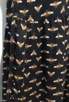 JOULES SOPHIA BLACK BEE PRINT BUTTON SHIRT DRESS SIZE 12