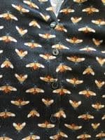 JOULES SOPHIA BLACK BEE PRINT BUTTON SHIRT DRESS SIZE 12