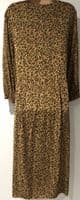 JOULES TAN LEOPARD PRINT BUTTON MIDI TEA DRESS SIZE 12