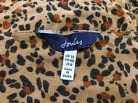 JOULES TAN LEOPARD PRINT BUTTON MIDI TEA DRESS SIZE 12