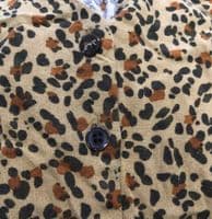JOULES TAN LEOPARD PRINT BUTTON MIDI TEA DRESS SIZE 12