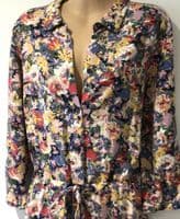 JOULES WINSLET MULTI FLORAL BUTTON SHIRT MIDI DRESS SIZE 14