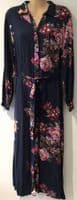 JOULES WINSLET NAVY FLORAL BUTTON SHIRT MIDI DRESS SIZE 14