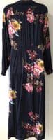 JOULES WINSLET NAVY FLORAL BUTTON SHIRT MIDI DRESS SIZE 14