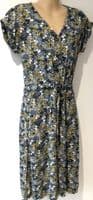 JOULES YASMINE DITSY FLORAL BUTTON TEA DRESS SIZE 14