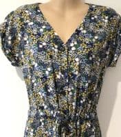 JOULES YASMINE DITSY FLORAL BUTTON TEA DRESS SIZE 14
