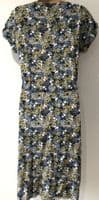 JOULES YASMINE DITSY FLORAL BUTTON TEA DRESS SIZE 14
